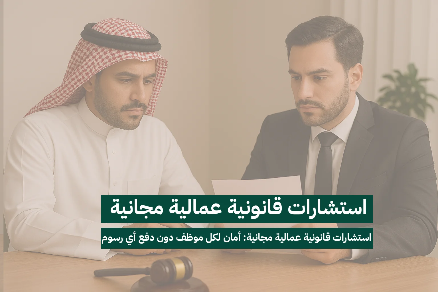 استشارات قانونية عمالية مجانية: أمان لكل موظف دون دفع أي رسوم