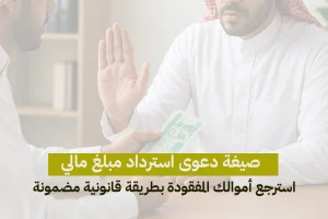 صيغة دعوى استرداد مبلغ مالي — استرجع أموالك المفقودة بطريقة قانونية مضمونة