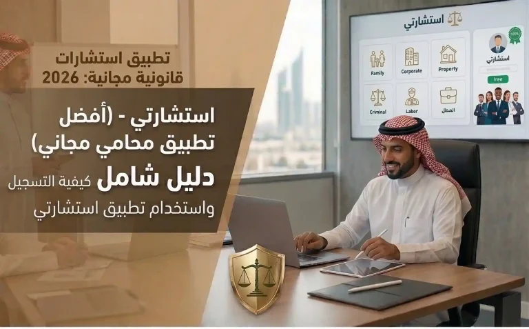 تطبيق استشارات قانونية مجانية 2026 – استشارتي (أفضل تطبيق محامي مجاني)