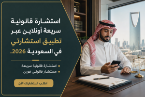 استشارة قانونية سريعة أونلاين عبر تطبيق استشارتي في السعودية 2026.