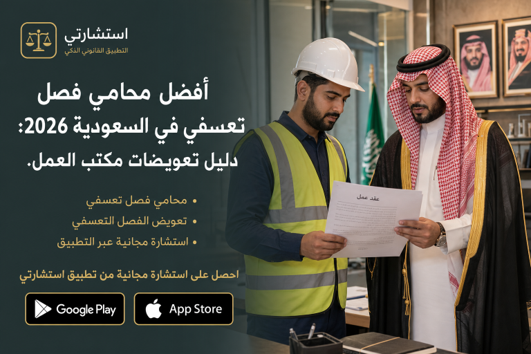 أفضل محامي فصل تعسفي في السعودية 2026: دليل تعويضات مكتب العمل.