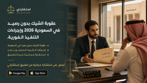 عقوبة الشيك بدون رصيد في السعودية 2026 وإجراءات التنفيذ الفورية.