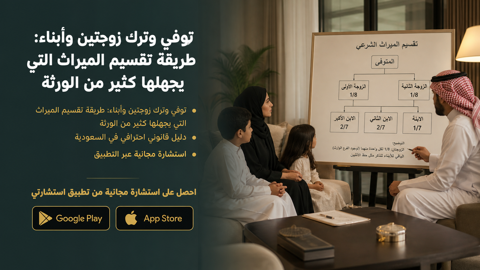 توفي وترك زوجتين وأبناء: طريقة تقسيم الميراث التي يجهلها كثير من الورثة