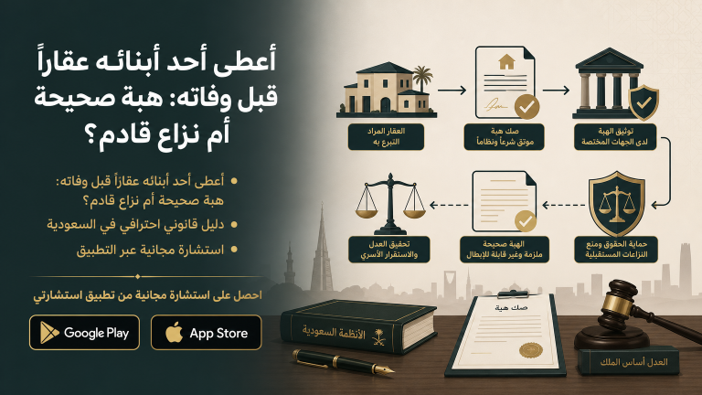أعطى أحد أبنائه عقاراً قبل وفاته: هبة صحيحة أم نزاع قادم؟