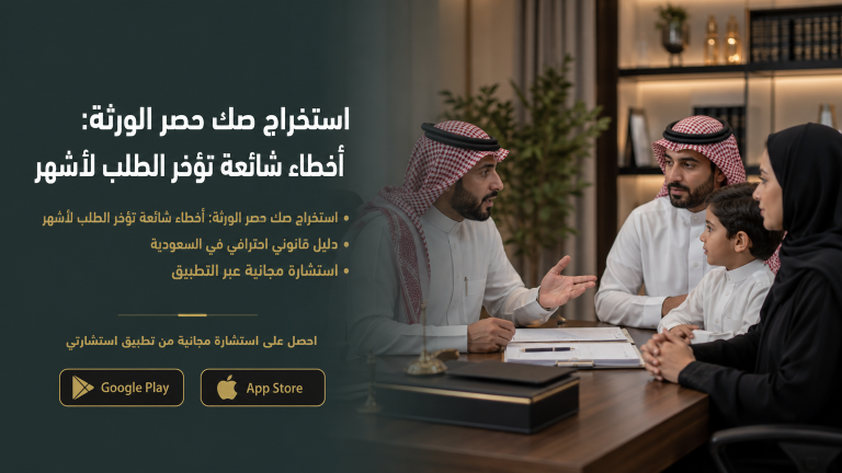 استخراج صك حصر الورثة: أخطاء شائعة تؤخر الطلب لأشهر