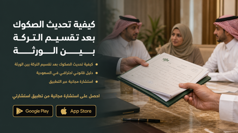كيفية تحديث الصكوك بعد تقسيم التركة بين الورثة