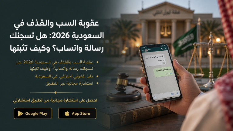 عقوبة السب والقذف في السعودية 2026: هل تسجنك رسالة واتساب؟ وكيف تثبتها