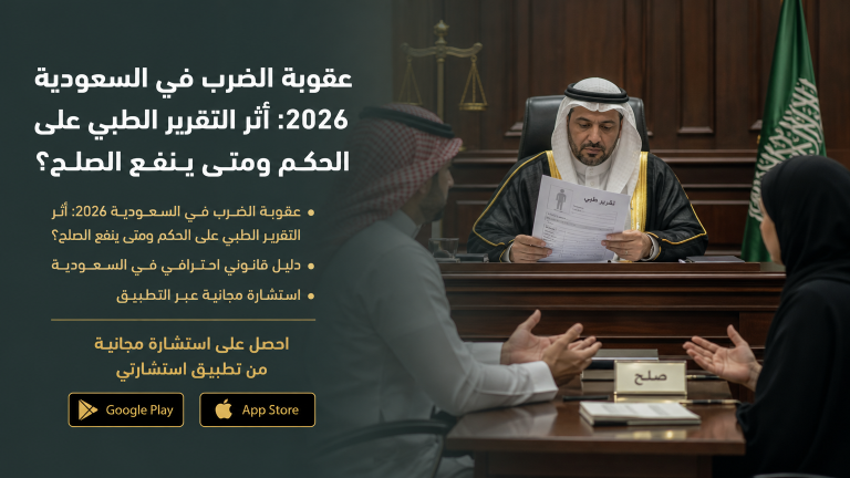 عقوبة الضرب في السعودية 2026: أثر التقرير الطبي على الحكم ومتى ينفع الصلح؟