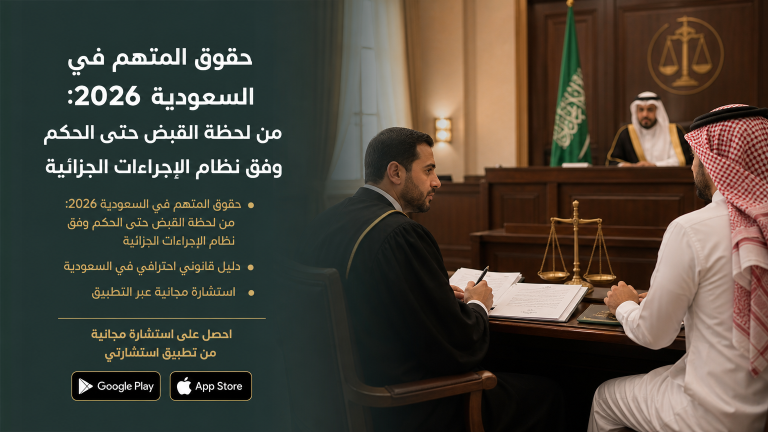 حقوق المتهم في السعودية 2026: من لحظة القبض حتى الحكم وفق نظام الإجراءات الجزائية