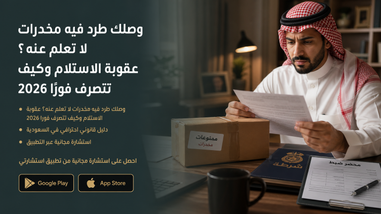 وصلك طرد فيه مخدرات لا تعلم عنه؟ عقوبة الاستلام وكيف تتصرف فورًا 2026