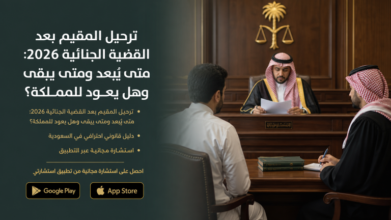 ترحيل المقيم بعد القضية الجنائية 2026: متى يُبعد ومتى يبقى وهل يعود للمملكة؟