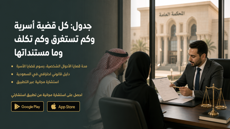 جدول: كل قضية أسرية وكم تستغرق وكم تكلف وما مستنداتها