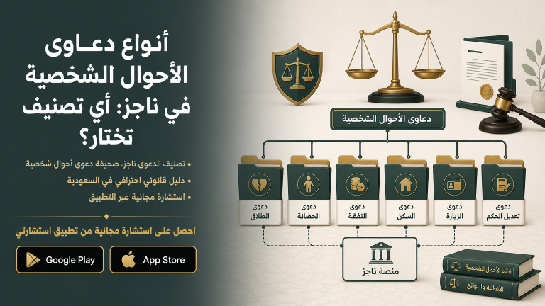 أنواع دعاوى الأحوال الشخصية في ناجز: أي تصنيف تختار؟